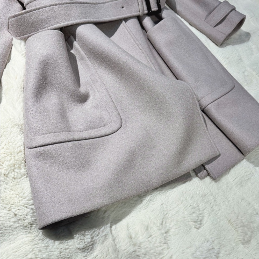 Burberry Wool Wrap Coat in Pale Orchid - Picture 10 of 16